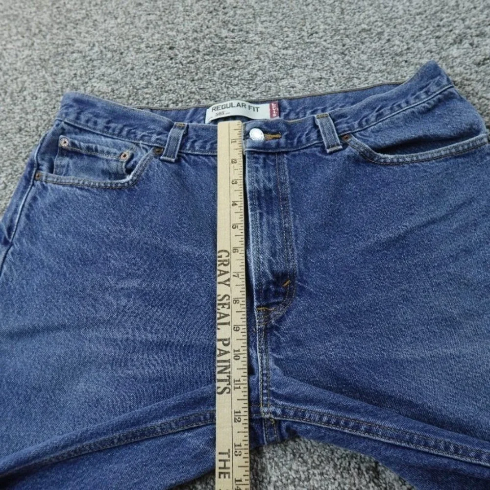 Levis Jeans Mens 36X34 Dark Blue Denim‎ Pants 505 Regular Fit Straight Leg Y2K